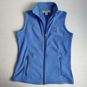 Masters Collection Fleece Vest Full Zip Golf Blue Periwinkle Pockets Augusta S